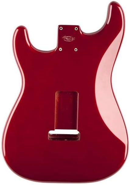 Verso do corpo Fender Alder Stratocaster em vermelho Candy Apple, acabamento brilhante
