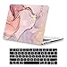 Price comparison product image KEROM Compatible with MacBook Pro 13 inch Case A1502 A1425, Old Version 2015 2014 2013 end 2012 Release, Plastic Hard Shell Logo Cutout Case & Keyboard Cover, Pink Marble