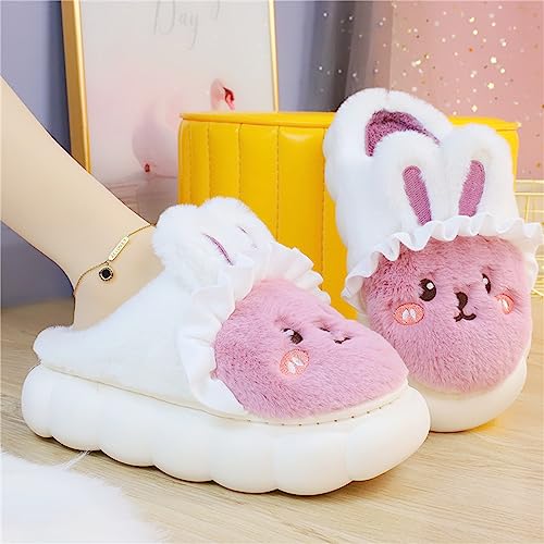 YILANLAN Bunny Slippers for Women Cute Cozy Animal Rabbit Slippers Fuzzy Warm Winter Cotton slipper Indoor House Slippers4