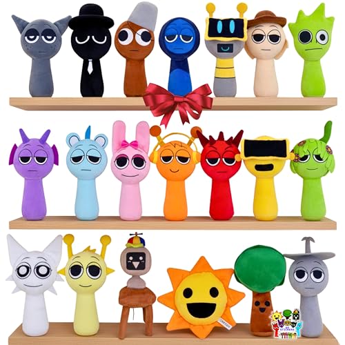 Sprunki Plush Toys Set Phase 1 Soft Stuffed Characters Adorable Collectible Plush Dolls Great for Sprunki Fans & Kids (20 pcs)