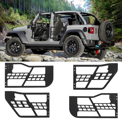 Off Road Tubular Trail Doors Compatible with Wrangler JL & Gladiator JT 2018-2026 Unlimited 4-Door - Set of 4 Tube Half Doors for Offroad Adventure (Not Include Sideview Mirrors)