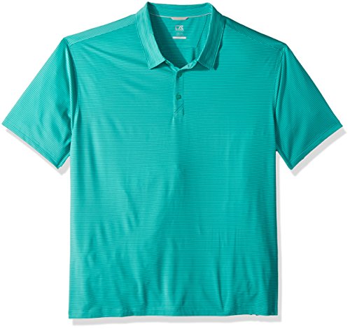 Cutter & Buck Men's Moisture Wicking Drytec 50+ UPF Samish Stripe Polo Shirt, Newport, Large Tall