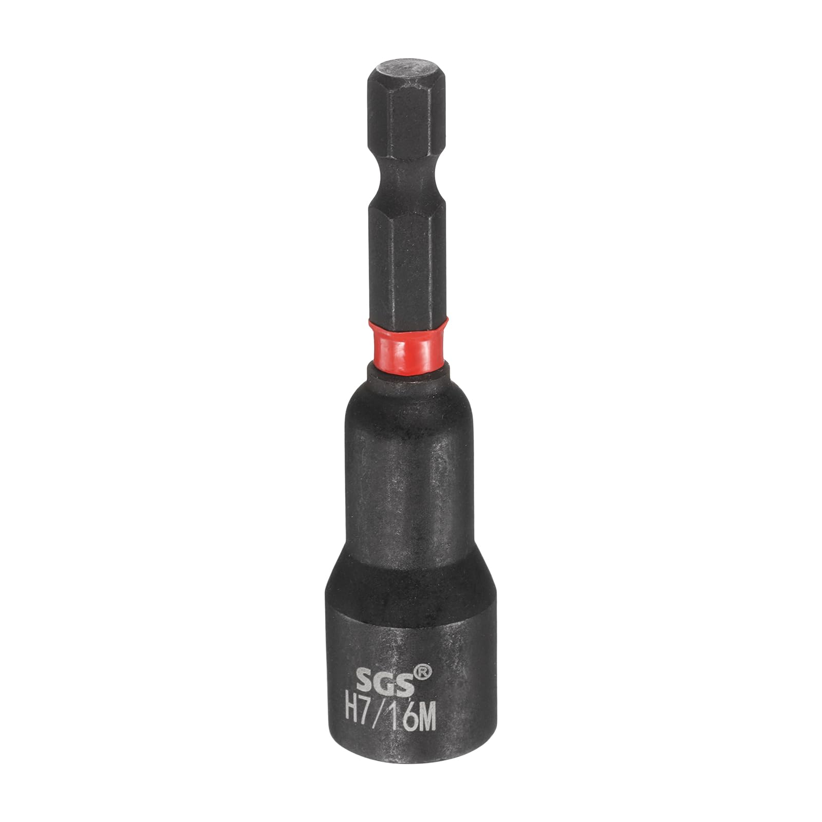 sourcing map Nut Driver Drill Bit 7/16 Inch SAE Socket 1/4" Hex Shank 2.56" (65mm) Long Magnetic 6-Point Sockets Quick Change CR-V Steel Bolt Setters for Power Drill Drivers