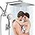 12'' Rain Shower Head Combo, High Pressure Rainfall Shower Head with 16'' Flexible Adjustment of Height/Angle Upgraded Extension Arm and 5 Setting Spray Handheld Shower Head, Anti-leak (Chrome)