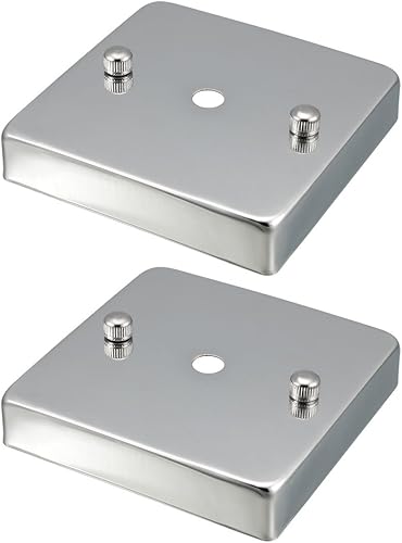 uxcell Placa de luz de techo retro con base puntiaguda chasis disco colgante accesorios 3.937x3.937x0.787 in cromo pulido W tornillo 2 unids