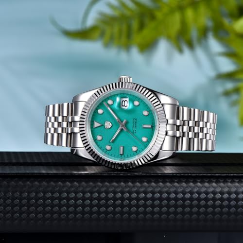 Image of RollsTimi Automatic Men's Watch, NH35A Movement, 40mm Stainless Steel Case Waterproof Wrist Watch for Men Luminous Hands & Day Display, Stylish for Business, Casual & Sports