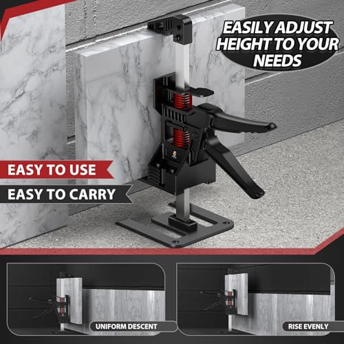 Image of XClifes Labor Saving Handle 2 Pack,12 In all aluminum Construction Jack, Wall Tile Locator, Multi-Function Height Adjustment Lifting Device, Door Panel Lifting Cabinet Jack, Dynamic Load 470 LB