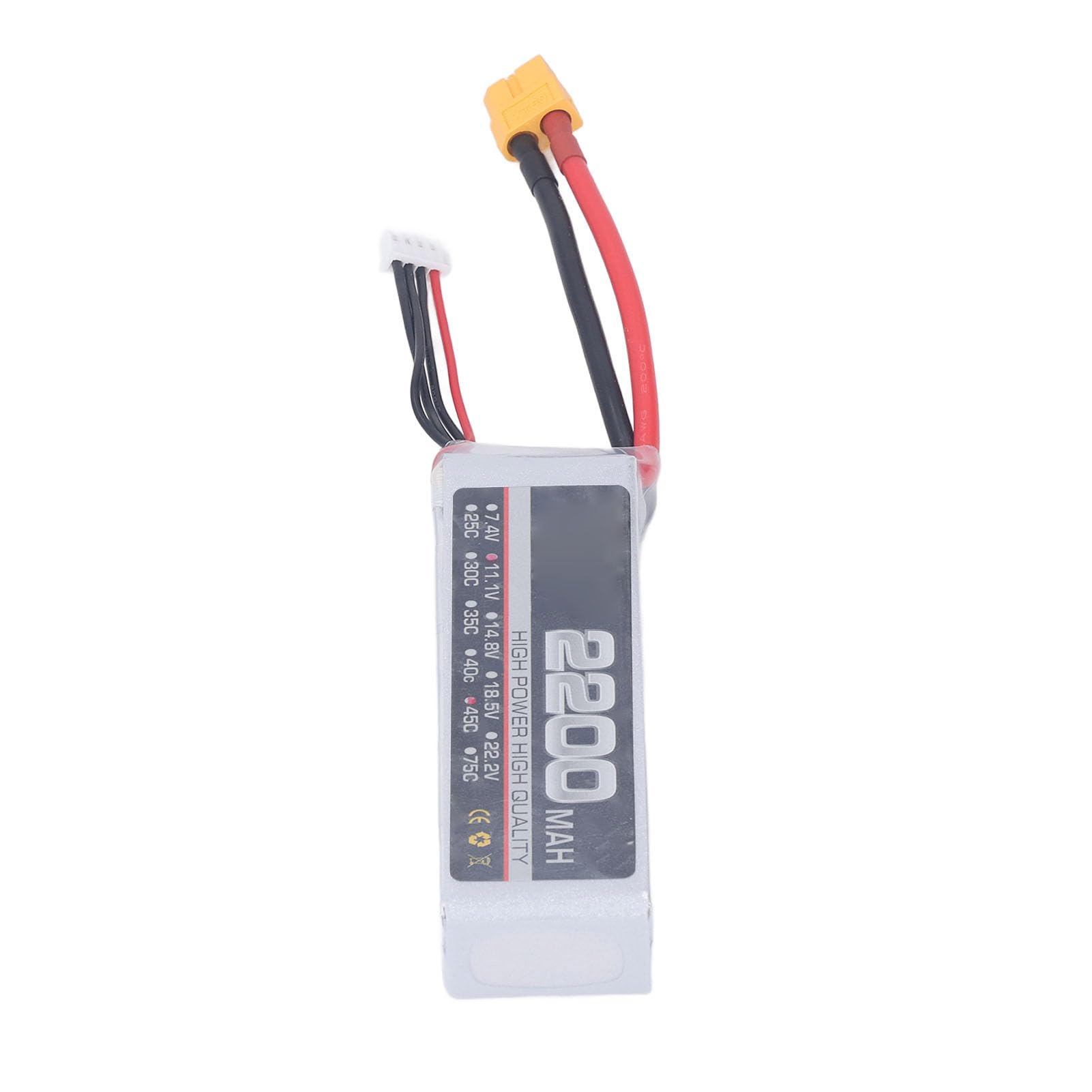 BATTERIA AL LITIO AD ALTA VELOCITÀ PROFESSIONALE 11,1 V 3 S 2200 MAH 45C BATTERIA RC LIPO AD ALTE PRESTAZIONI STABILE ED EFFICIENTE PER PARTI DI DRONE RC (XT60)