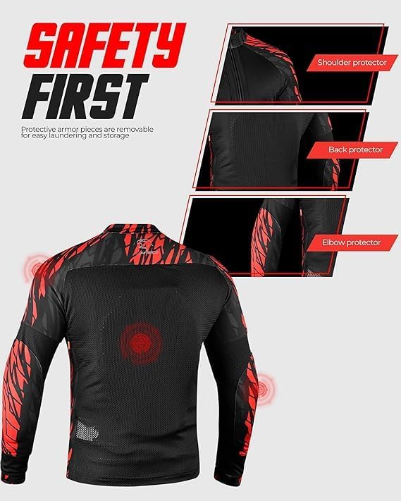 J.A.G. Motorcycle Mesh Shirt for Men with CE Certified Protective Padded Armors | All Season Motorcycle Riding Shirt - Image 6