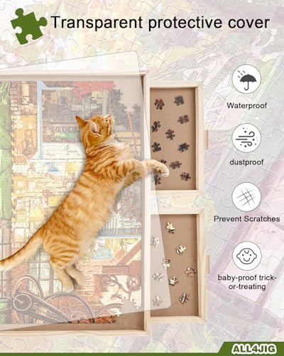 image for ALL4JIG 1500 Piece Rotating Puzzle Board with Drawers and Cover,26