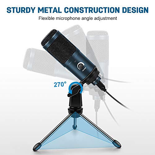 PC Microfoon, USB Condensator Microfoon Computer Streaming Mic met Volume Control Statief Stand voor Podcasting Vocale… - Image 4