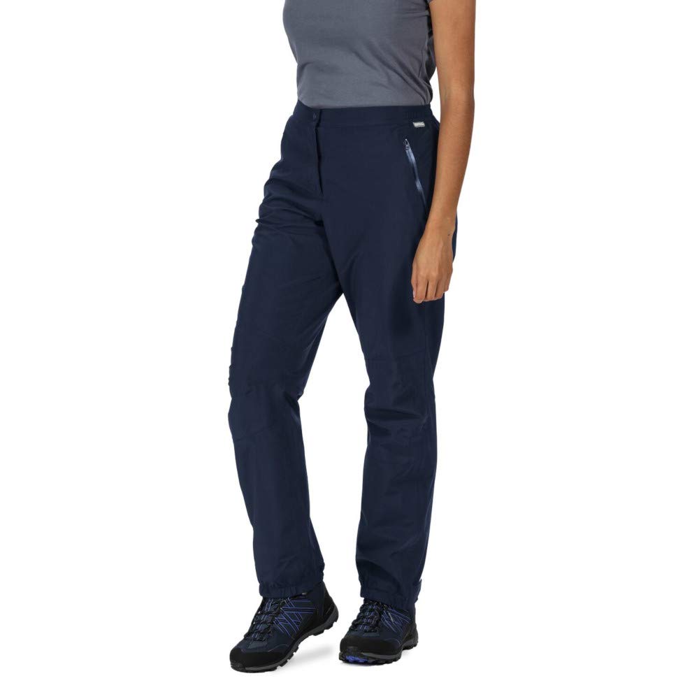 Regatta Womens Highton Waterproof Breathable Isotex 10000 Strech Unlined Over Trousers Overtrousers - Navy, Small