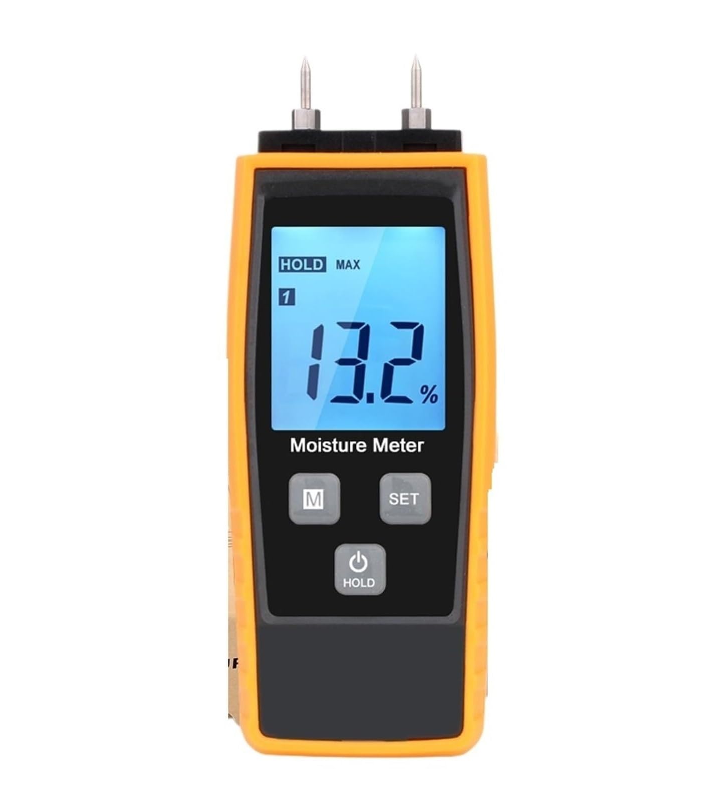 Amrttwy One Color Moisture Meter, Digital Wood Moisture Meter Concrete 0-80% Processing Cardboard Building Material Humidity Measurement