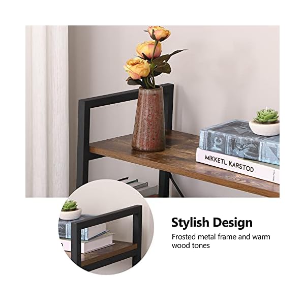 Bewishome 37 h 3 tier bookshelf rustic small book shelf for small spaces brown wooden shelves for bedroom living room and home office 1358 d x 2421 w x 37 h jcj32z  urban country home decor