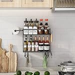 2-Tier Over Toilet Storage Shelf, Wall-Mount with 2 Hook/Paper Rack - Image 2