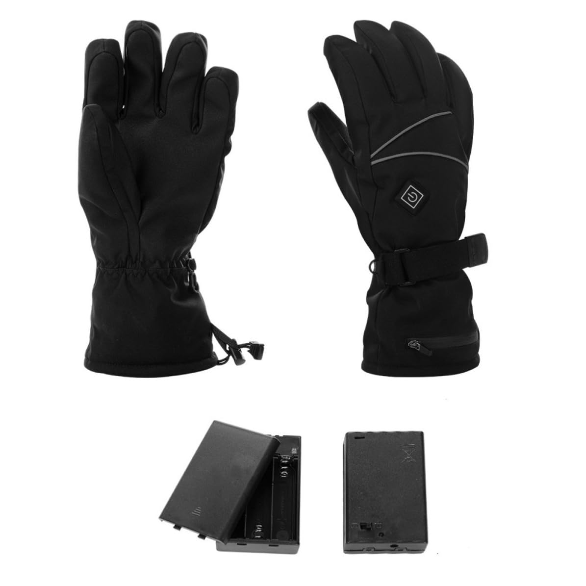 Guanti Riscaldati da Sci Invernali Controllo Temperatura Regolabile, Realizzati Poliestere e Cotone, Antivento per Attività Indoor e Outdoor