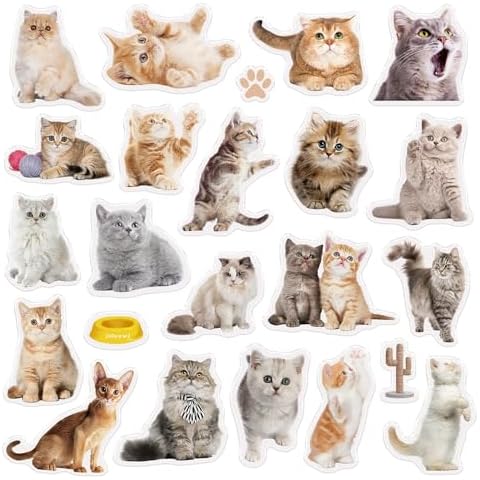 SKEPHWSKA 20 Cat Thick Gel Clings Window Stickers Cover