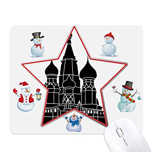 Tapis de souris bonhomme de neige Saint-Pétersbourg antidérapant contre la fatigue
