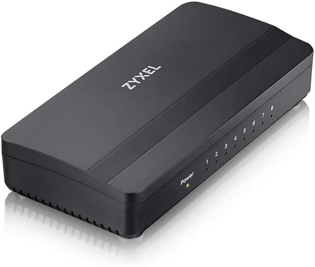 Zyxel 8-Port Gigabit Ethernet Switch for Gaming and Media, Lifetime Protection, UK Plug [GS108S]