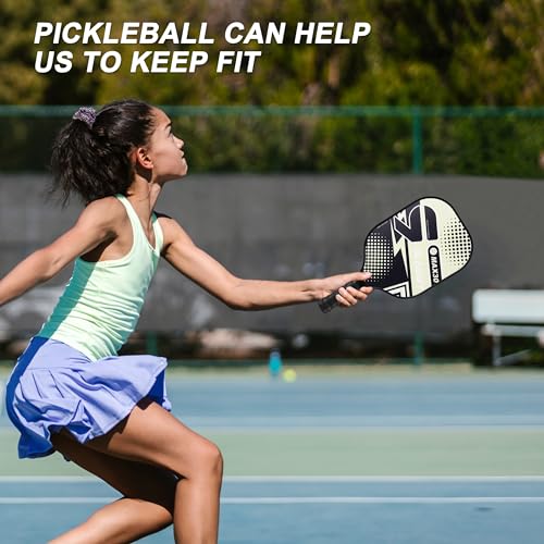 Image of OLANNY Graphite Pickleball Paddles Set- Premium Rackets Fiber Face & Polymer Honeycomb Core Pickleball Set Includes Pickleball Paddles + Pickleball Balls+ Replacement Soft Grip + 1 Bag