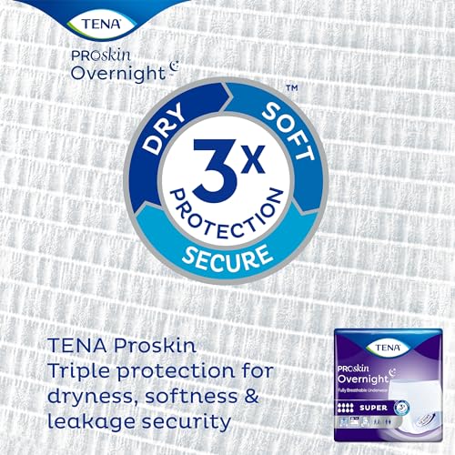 TENA ProSkin Overnight Super Breathable Underwear, Incontinence, Disposable, Heavy Absorbency, XL, 12 Count, White, 2.33 pounds - image 5