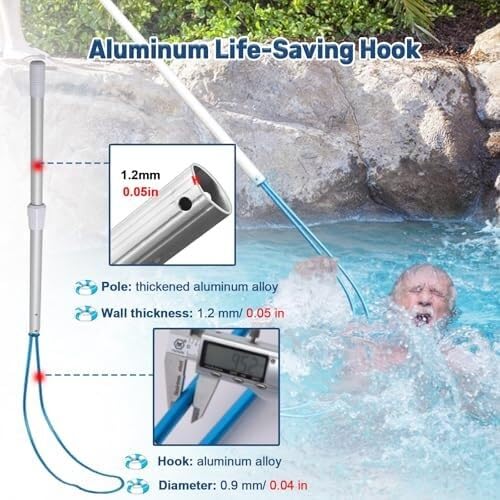 Perche de sauvetage légère pour prévenir les risques de noyade en piscine - 4