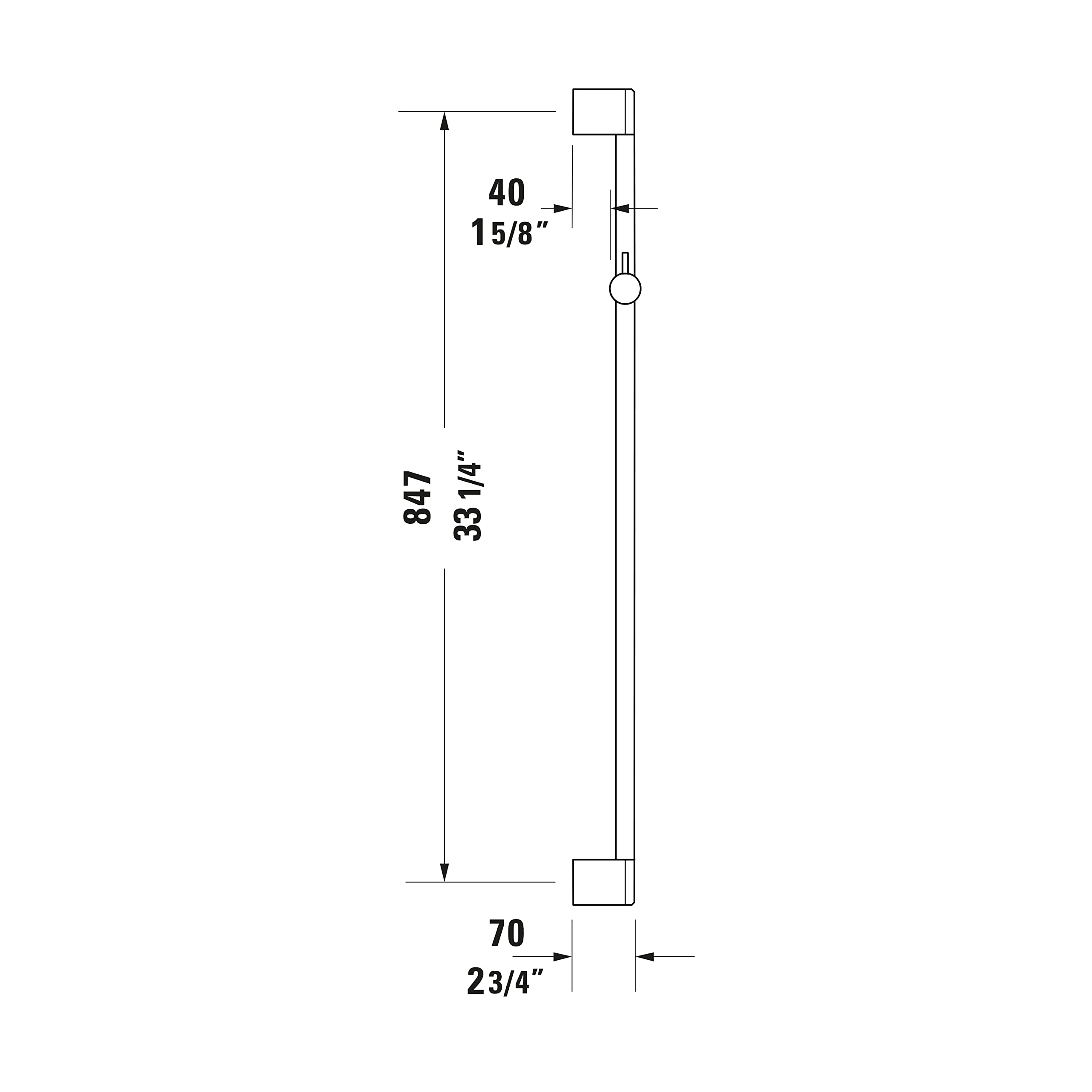 Duravit Universal barra de ducha, con soporte de teleducha regulable en altura, barra ducha variable (900 mm), cromo