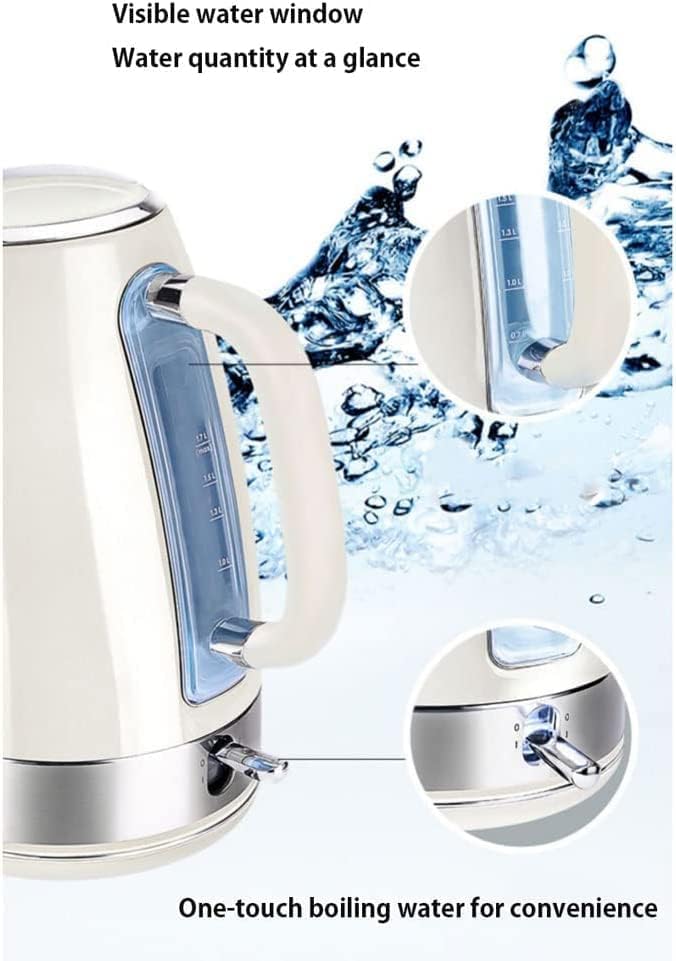 Tetera eléctrica de acero inoxidable 1.7 litros blanca miniatura 2