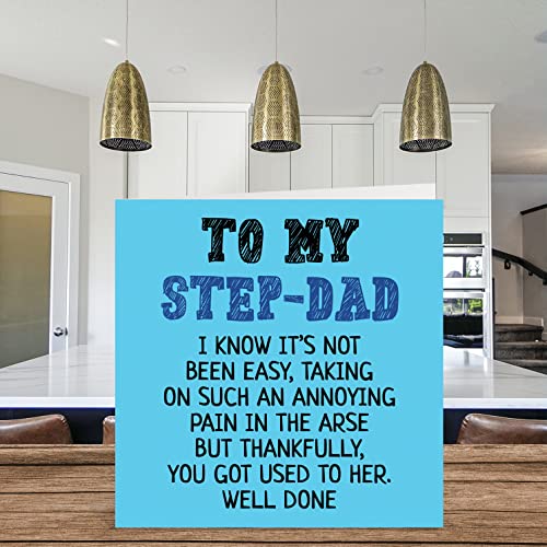 Step Dad Birthday Card - Well Done - Funny Novelty Happy Birthday Father's Day Card From Step-Son Daughter, 5.7 X 5.7 Inch Beautiful Birthday Greeting Cards For Step Father Dad Daddy Papa #TOP2