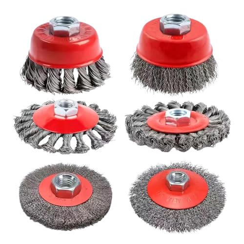 Roue métallique pour broyeur d'angle brosse M14 de nettoyage soudure et polissage 6pcs