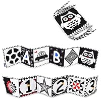 Vicloon Livre D'eveil Double Face En Tissu,Livre Tissu Bébé Livre Noir