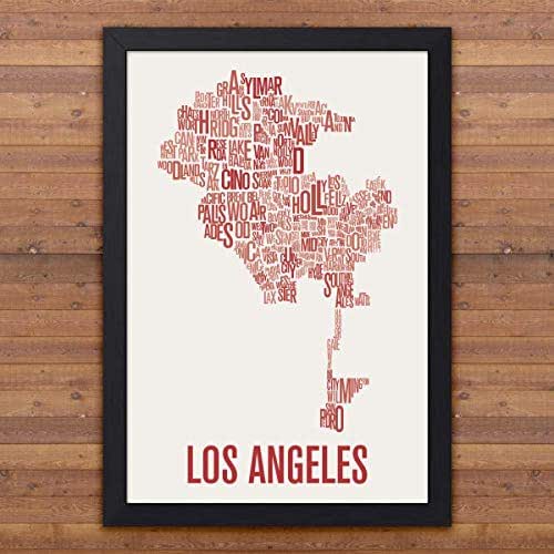 Los Angeles Neighborhood Map Print, Los Angeles Wall Art