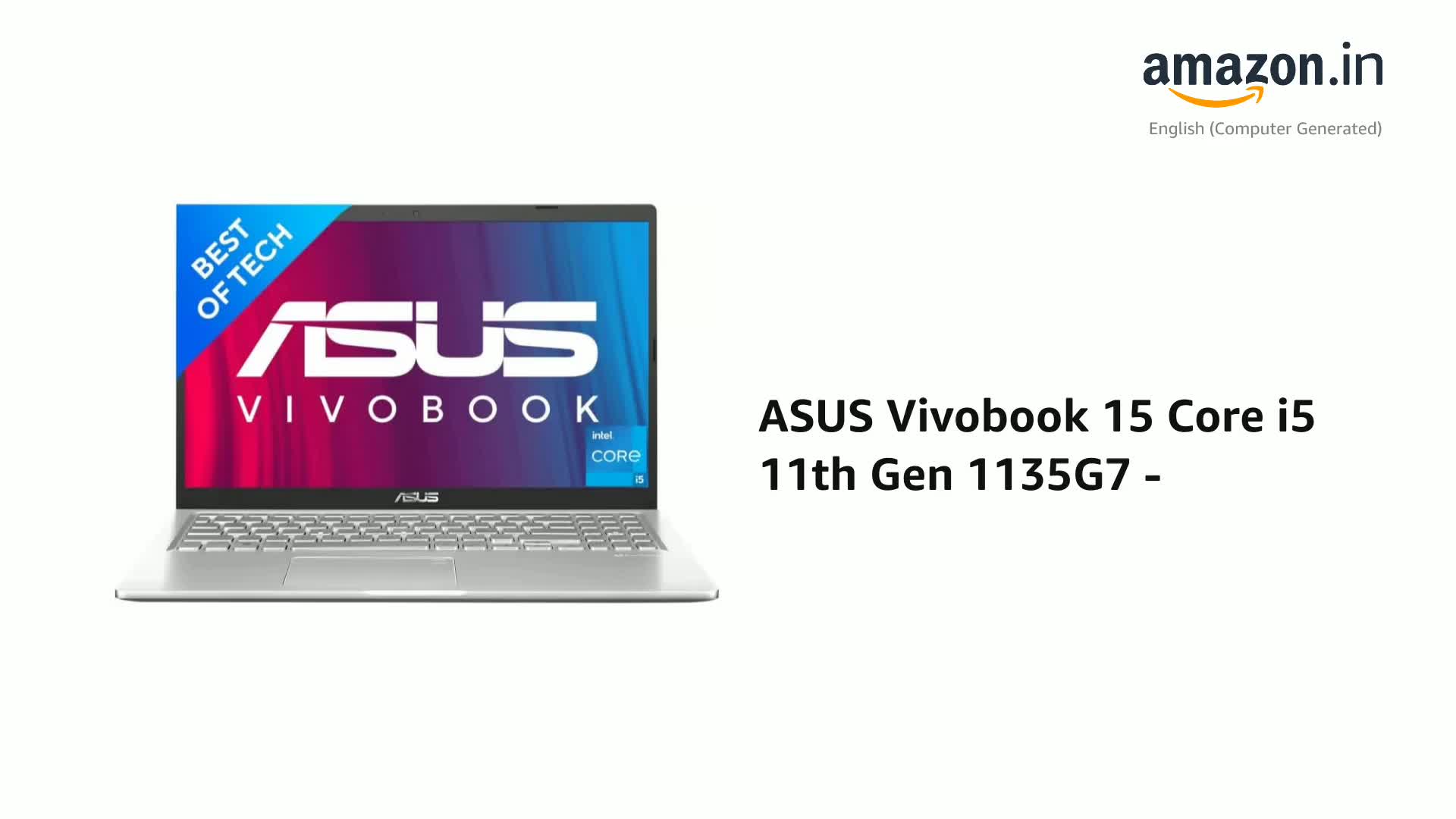 ASUS Vivobook 15 Intel Core i5 11th Gen 1135G7 - (16 GB/512 GB SSD