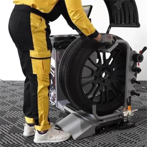 Image of Tire Lifter for Wheel Balancer, Lifting Device for Tire Balancing Machine, Pneumatic Lift | Raises heavy wheels toward balancer spindle height; operates at 8-10 bar for car, SUV, pickup and light truck wheels.