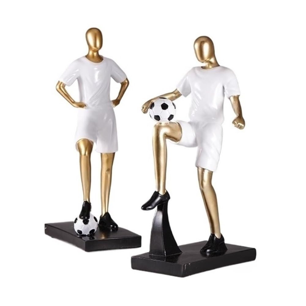 zhuyanbo007 Desk Statue, 2-pack Office Desktop Living Room Home Decorations Creative Resin Figure Football Ornaments