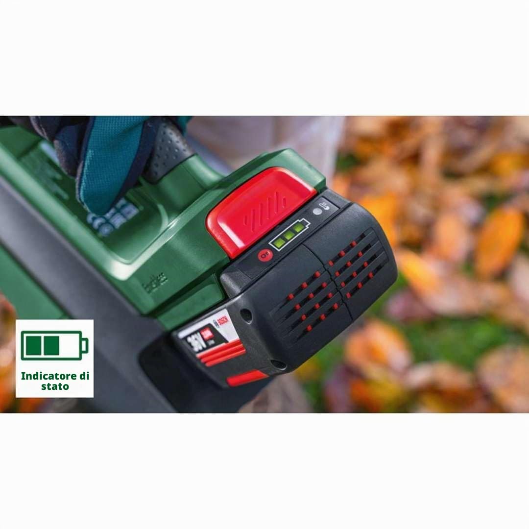 Bosch Soffiatore a batteria AdvancedLeafBlower 36V-750 (1 batteria da 2,0 Ah, 36 Volt System, per la pulizia di foglie ostinate e aree di grandi dimensioni, leggero: 2,8 kg, in confezione di cartone)