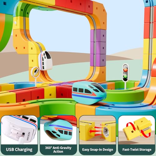 image for Wdebay klick Rail Electric Train Set 3D Magic Flexible Race Track for 