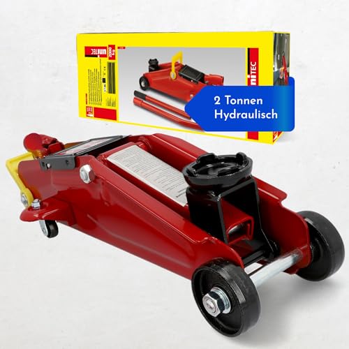 UNITEC Rangierwagenheber, Hydraulik 2 T Tragkraft, für Werkstatt und Hobby, gefertigt aus...
