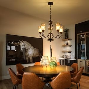   5-Light-Modern-Farmhouse-Chandeliers-for-Dinning-Room-Vintage-Black-Kitchen-Chandeliers-Over-Table-Industrial-Hanging-Light-Fixture-for-Entryway-Living-Room-Bedroom-Amber-Glass-Shade