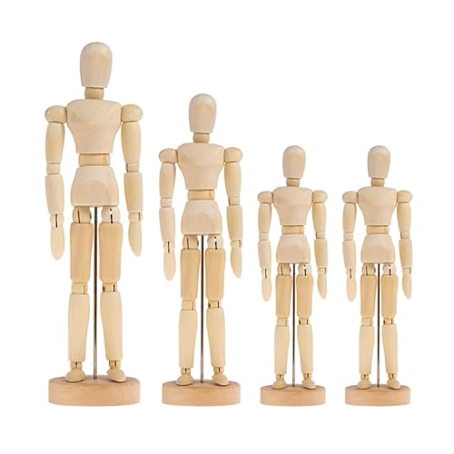 Anneome 7.87 Inch Wooden Puppet Ornament 3D Movable Joint Figure Sketch Model for Artists Drawing Aid and Unique Home Decoration