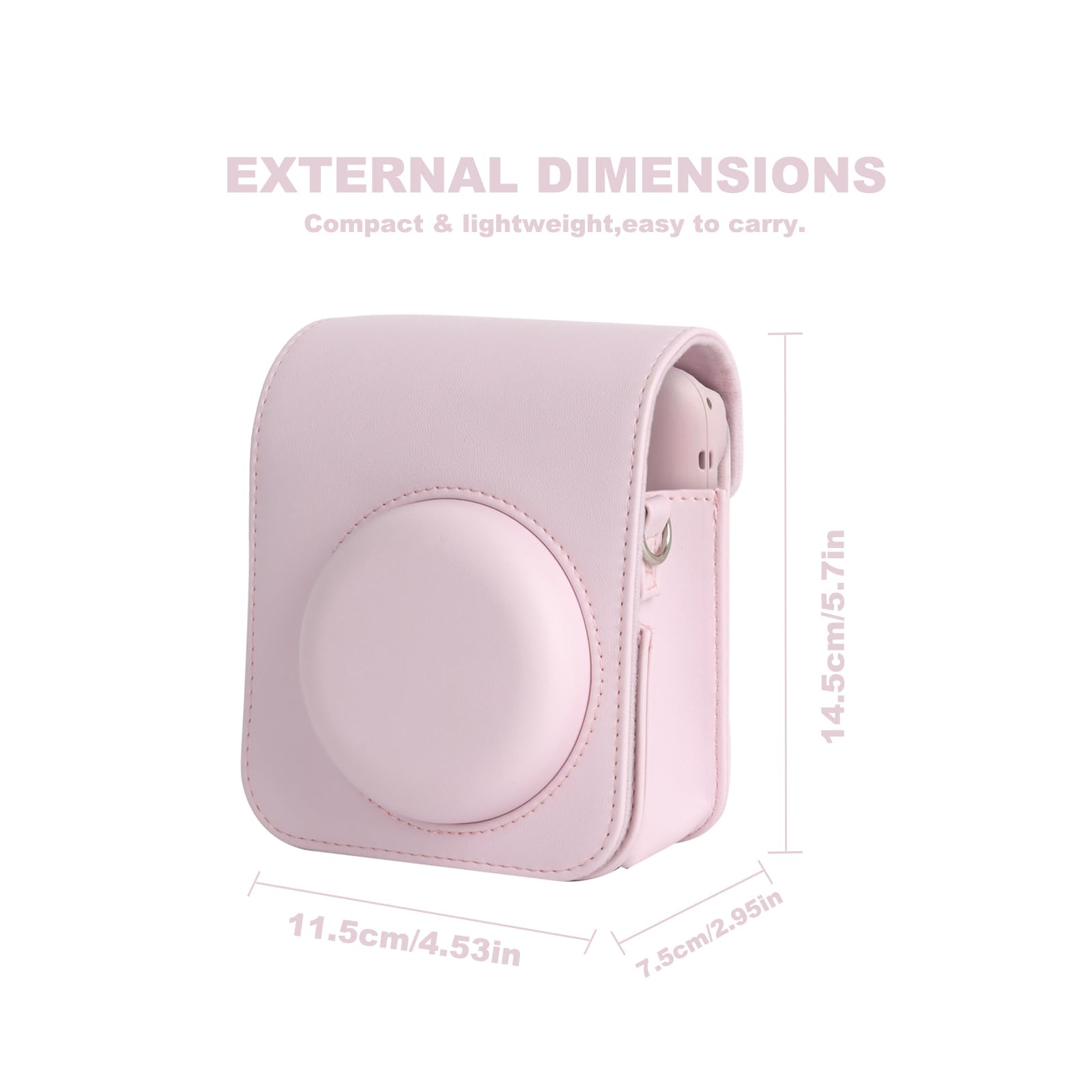 Zestaw akcesoriów 12 w 1 do aparatu Fujifilm Instax Mini 12 z etui na aparat, album fotograficzny i ramki, naklejka DIY, obiektyw do selfie, ramka do powieszenia na ścianie, kolorowy filtr