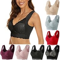 Genérico Sujetador Mujer sin Aros Push Up Sujetadores Tallas Grandes Encaje con Relleno Y Tirantes Ajustable Sostenes Comodos Algodon Bra