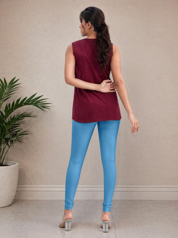 Image of TRENDMALLS Women's Microfiber Elastane Stretch Soft Churidar Length Leggings with Ultrasoft Waistband