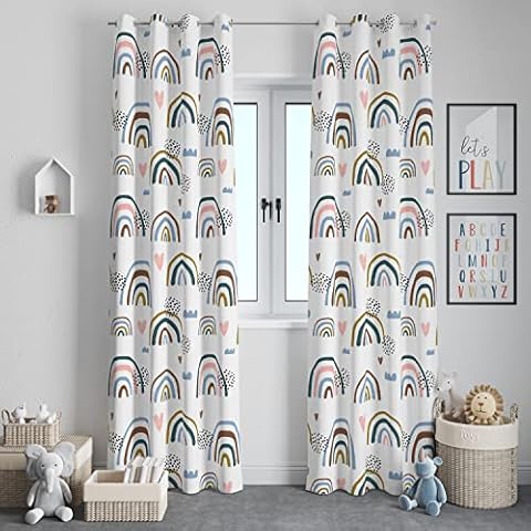 chiinvent Rainbow Curtains for Kids Cover