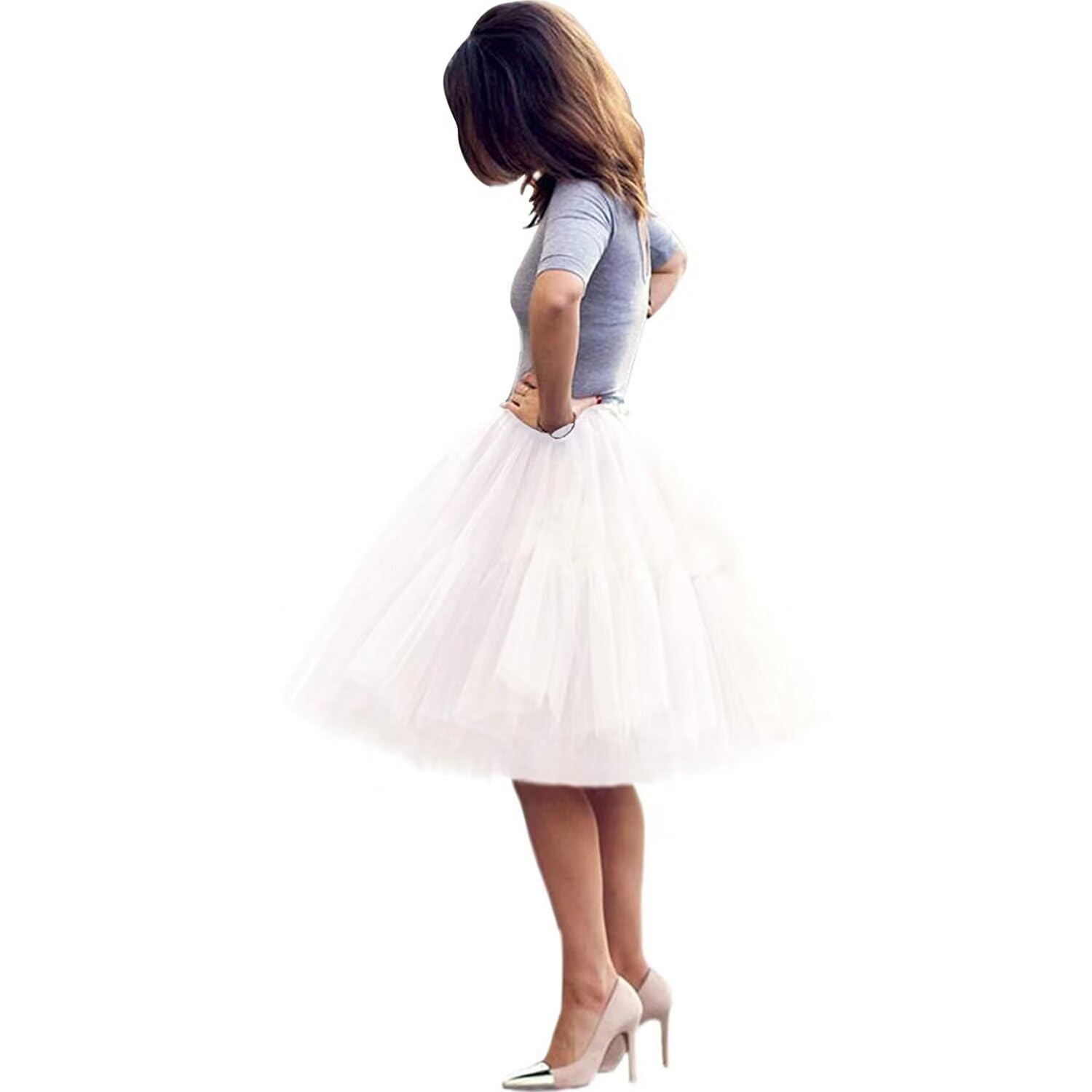 Gonna Tutù A Strati Per Donna – FOLOBE – Morbida Sottoveste Per Ballo, Danza O Cosplay – Lunga 55 Cm - 2