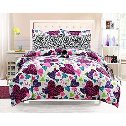 Girls Kids Bedding-Misty Zebra Tween Teen Dream Bed in A Bag Cover