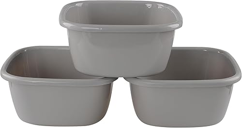 Miniatura 5 de Begale Paquete de 3 lavabos, recipiente gris, 16 cuartos de galón