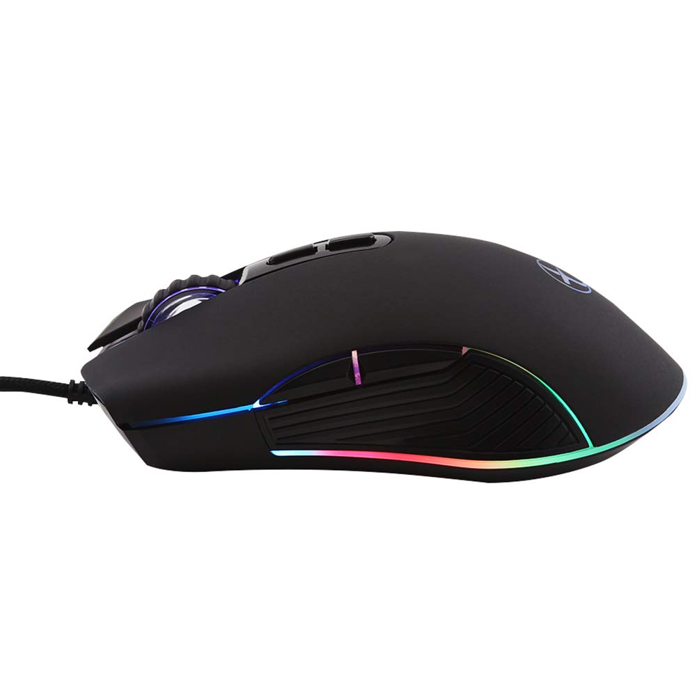 FIRSTEMORY USB C Maus Typ C ergonomisch kabelgebundene Maus RGB Gaming Maus optische Maus mit einstellbarer DPI 800160024003200 kompatibel mit Notebook, PC, Laptop, MacBook und allen TypCGeräten