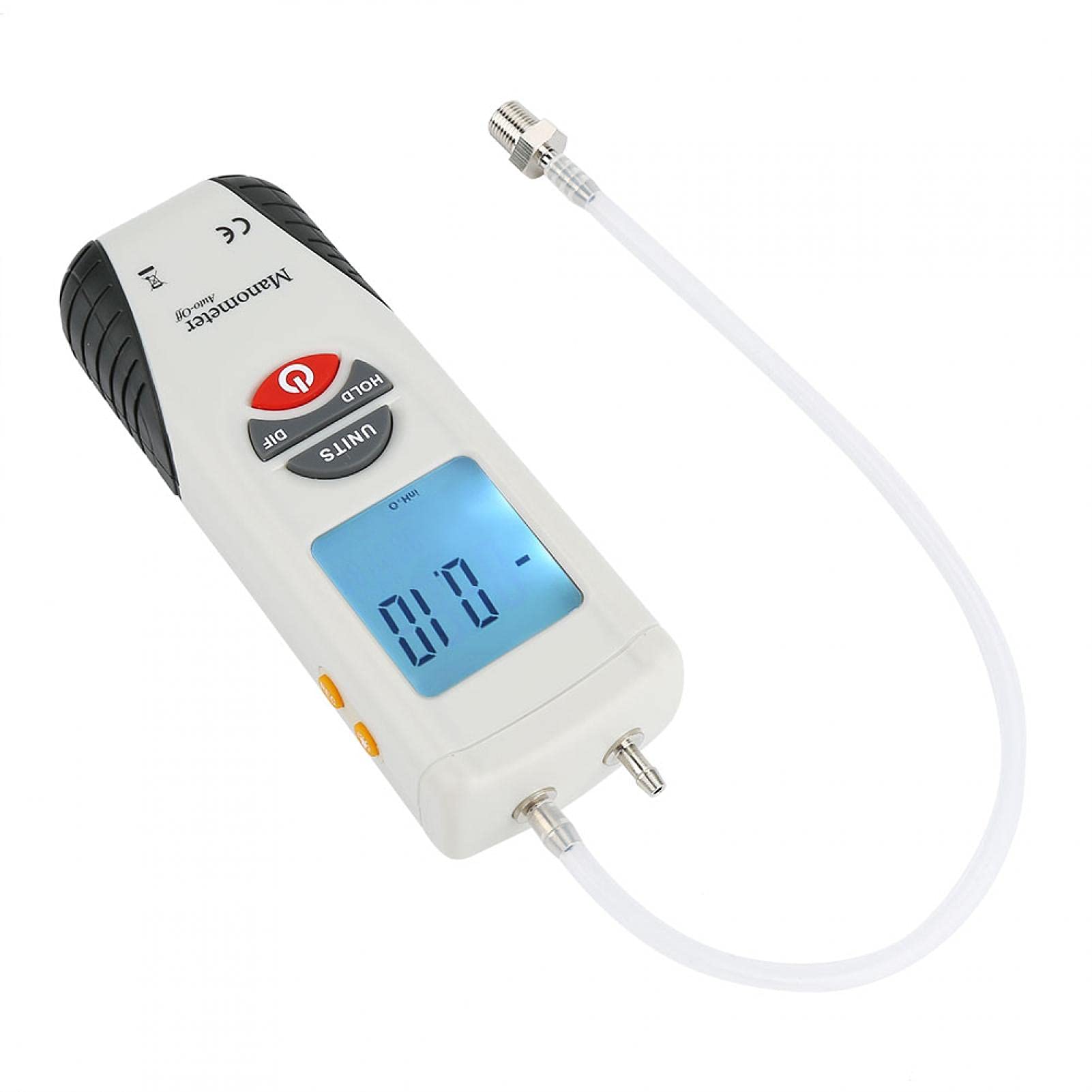 Misuratore differenziale digitale, HT-1890 Display LCD retroilluminato portatile Manometro digitale Manometro differenziale Misuratore di pressione dell'aria 11 unità selezionabili