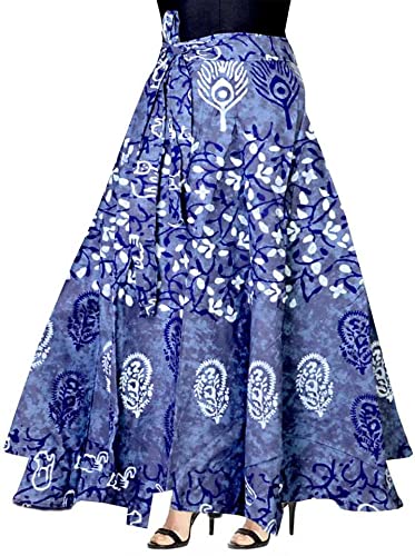 Women's Cotton Jaipuri Sanganeri Print Fashion Skirt, Wrap Around, Maxi Skirt, Mandala Hand Block Rajasthani Long Fashion Skirt Colored Wrap Around